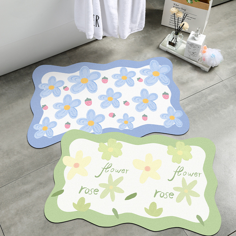 Cross-border soft diatom mud floor MATS, bathroom carpets, door foot MATS, home bathroom anti-slip MATS, absorbent door MATS