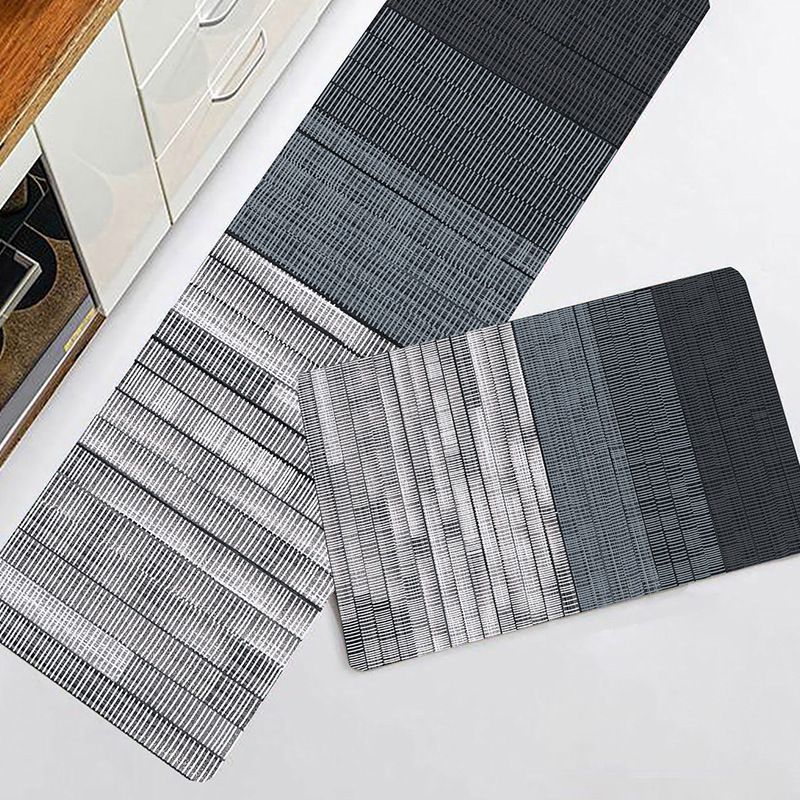 跨境超柔印花厨房地垫套装 北欧现代几何吸水地垫 入户地毯批发