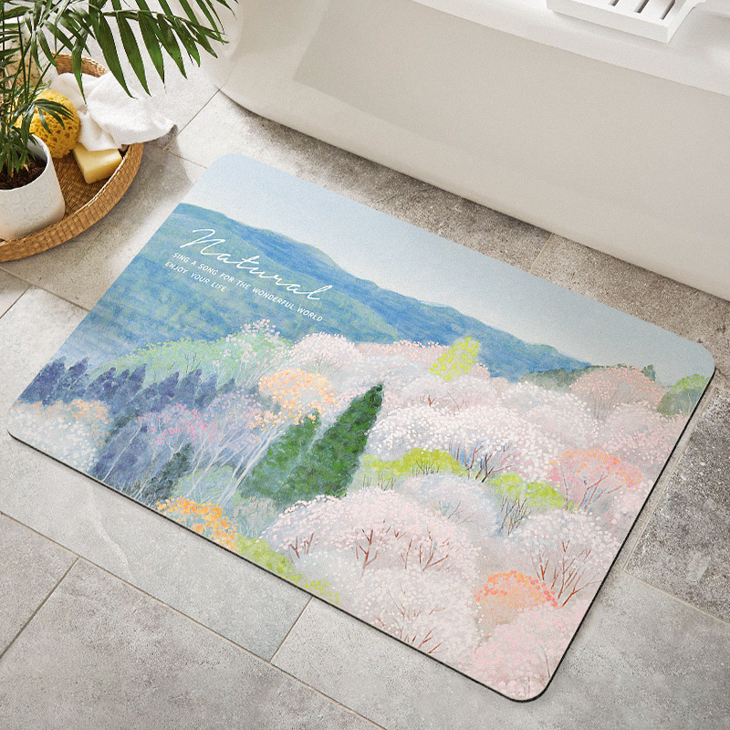 Artistic diatom mud floor MATS, bathroom and toilet water-absorbing and quick-drying foot MATS, household entrance door and foyer door MATS