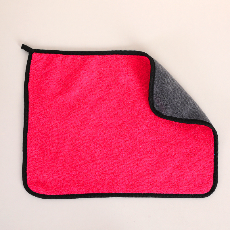 【LOVELY HOME】【 Chi Jia 】 Cleaning supplies: Two-color, double-sided, thickened, customizable LOG Car wash towel, Absorbent and stain-removing towel, rag