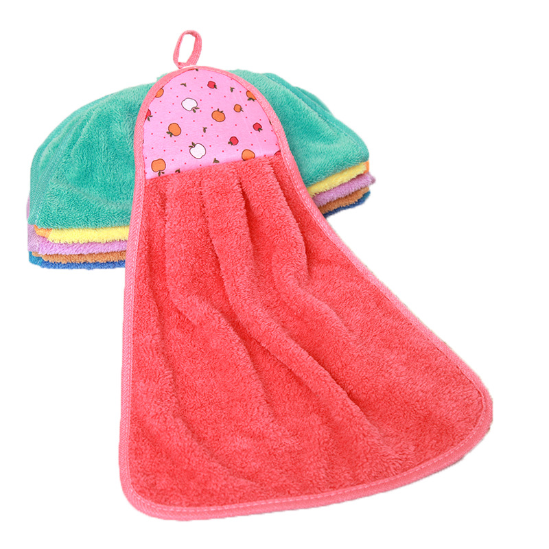 【LOVELY HOME】【 Chi Jia 】 Factory wholesale coral velvet hand towels, thickened hanging kitchen hand towels, children cartoon cleaning hand washing hanging towels Cartoon towels details Picture