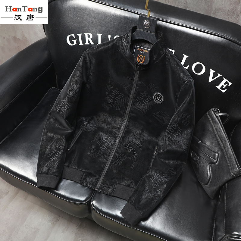 Factory wholesale of 2022 Spring and Autumn trendy men's stand-up collar leather jackets and leather jackets, fashionable men's casual coats for the middle-aged and elderly Application Scenario