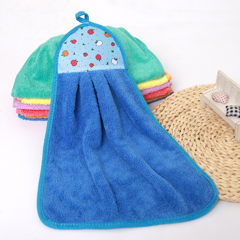 【LOVELY HOME】【 Chi Jia 】 Absorbent hand towels. Wholesale hand towels, cartoon hanging towels, kitchen cleaning towels, stain-removing absorbent towels, children's hand towels, coral fleece Application Scenario