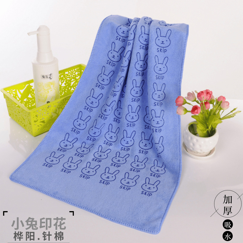 400g 35*75 cartoon print towel microfiber thickened absorbent household dry hair wash towel microfiber bath towel