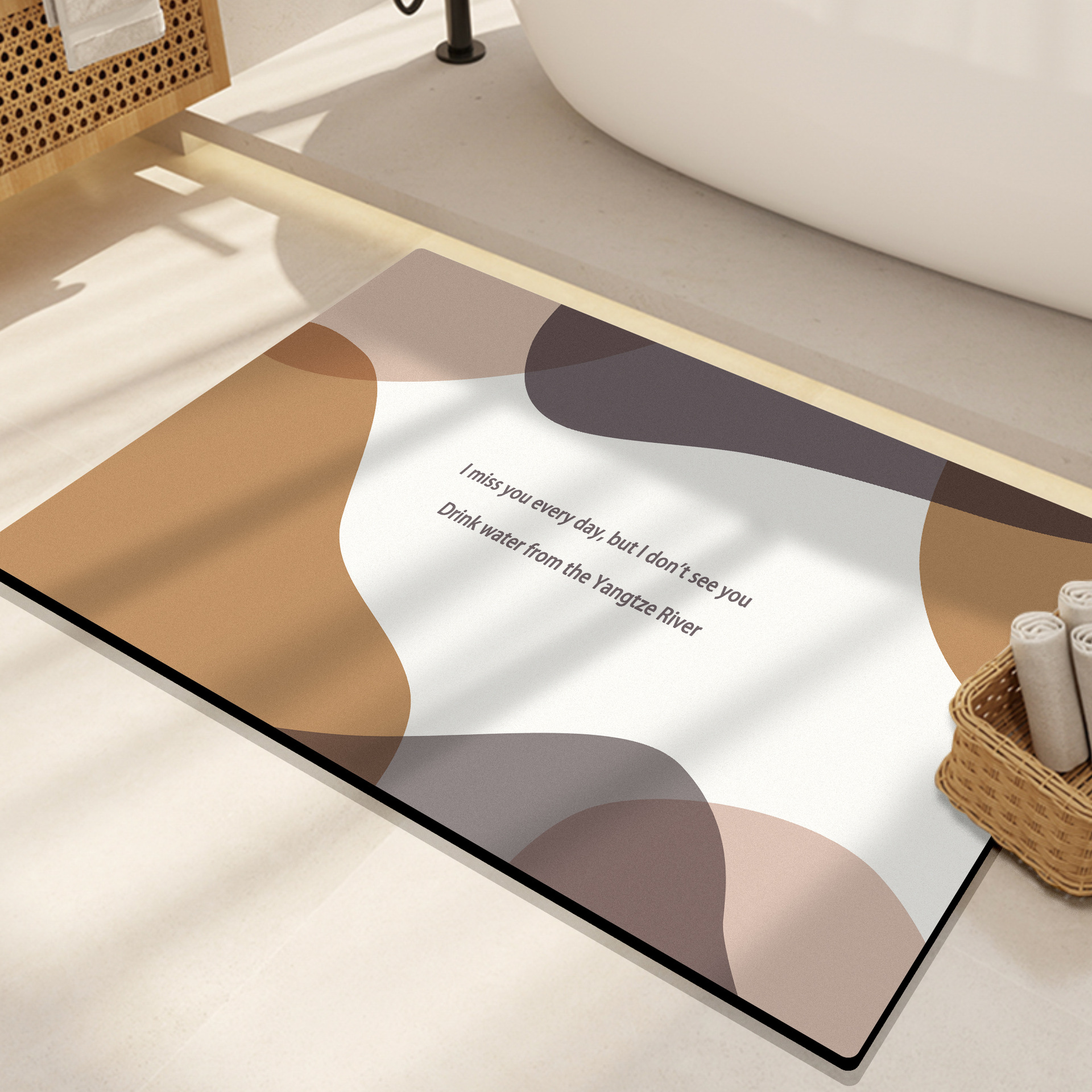 ins Morandi absorbent floor mat, diatom mud soft pad, Japanese and Korean style bathroom anti-slip floor mat, bathroom floor mat Application Scenario
