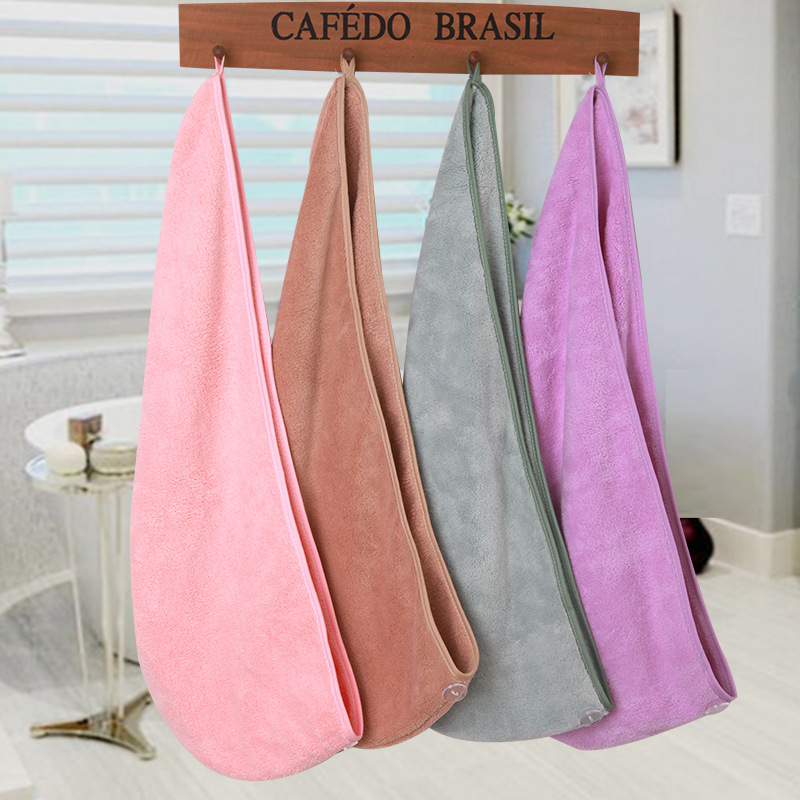 【LOVELY HOME】【 Chi Jia 】 New Korean style Coral fleece Dry Hair Cap, cute Absorbent Dry Hair Towel, Shower cap, Quick-drying towel, Headscarf, Bathroom Dry Hair cap, Dry hair towel, Absorbent towel Application Scenario