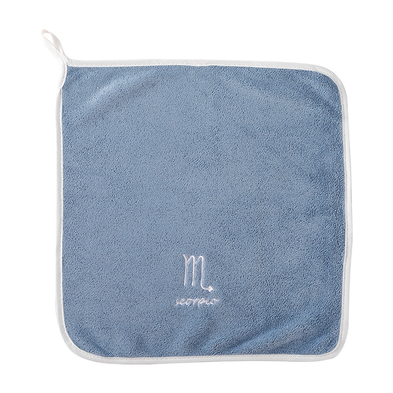 Constellation Embroidery Towel Youth Pie Bag Edge Can Be Hung Children's Hand Towel Than Pure Cotton Absorbent Soft Manufacturers Wholesale Household Small Square Towel Hanging Towel Towel Kitchen Absorbent Oil Absorbent Towel Children's Towel Item Picture