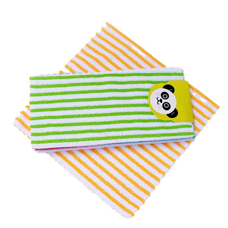 [LOVELY HOME] [tenedor jia] toalla de limpieza de poliéster puro tira de color estampado paño cuadrado absorbente no se cae el pelo paño de cocina al por mayor paño de microfibra pequeña toalla cuadrada absorbente Item Picture