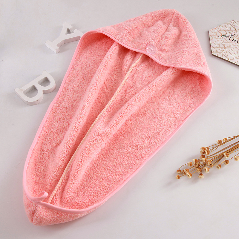【LOVELY HOME】【 Chi Jia 】 New Korean style Coral fleece Dry Hair Cap, cute Absorbent Dry Hair Towel, Shower cap, Quick-drying towel, Headscarf, Bathroom Dry Hair cap, Dry hair towel, Absorbent towel Specification image