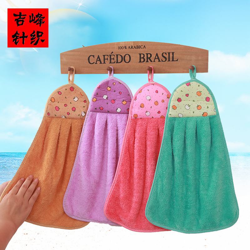 【LOVELY HOME】【 Chi Jia 】 Absorbent hand towels. Wholesale hand towels, cartoon hanging towels, kitchen cleaning towels, stain-removing absorbent towels, children's hand towels, coral fleece details Picture
