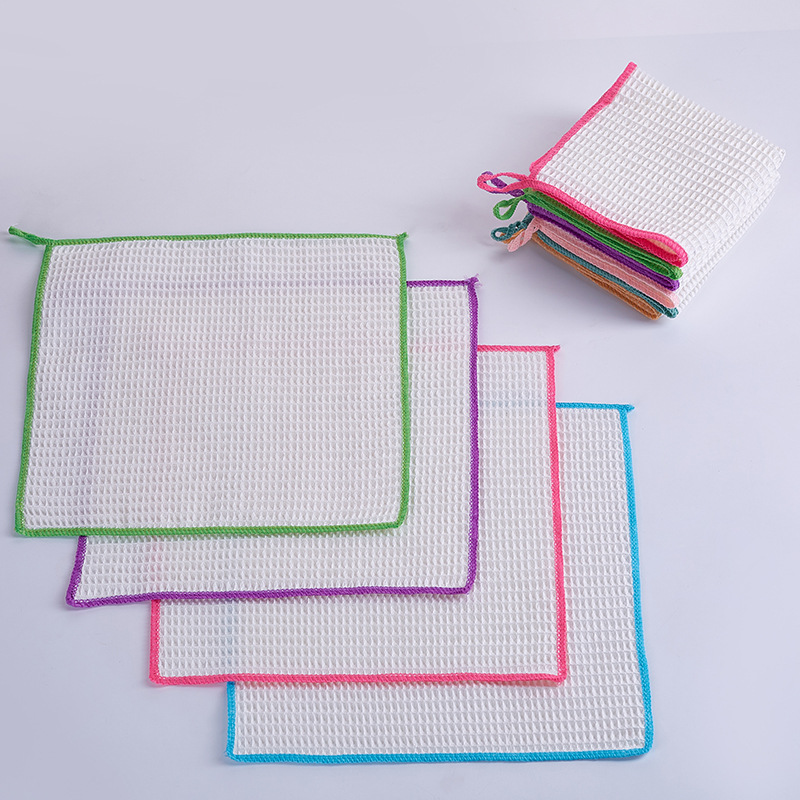 Honeycomb honeycomb waffle grease free dish cloth honeycomb cloth clean cloth bamboo fiber dish towel