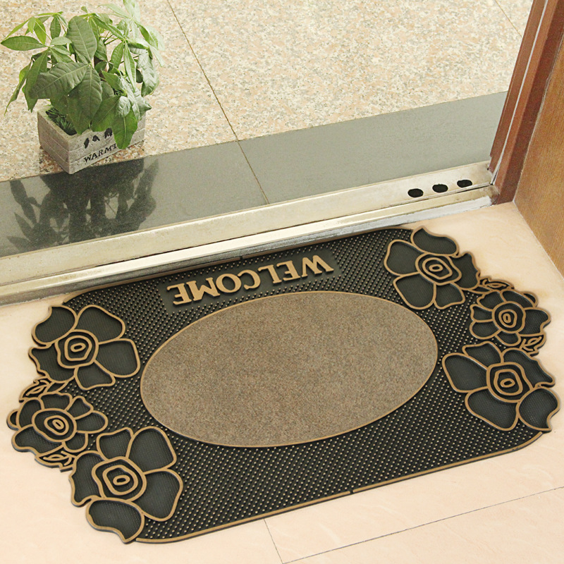 Factory direct sales, wholesale in stock, anti-slip and anti-dirt rose pattern rubber floor MATS for the entrance hall and foyer Specification image