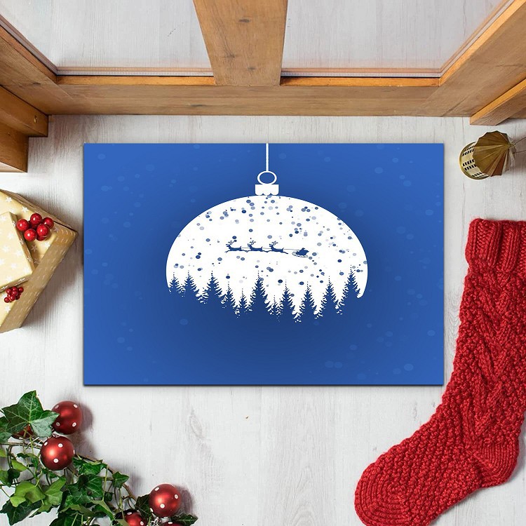 Cross-border Amazon Christmas doormat, entrance floor mat, entrance carpet, flannel absorbent floor mat, kitchen anti-slip mat Item Picture