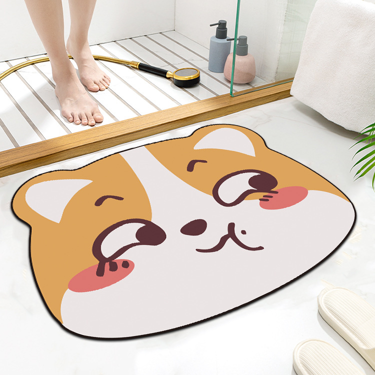 Diatom mud floor mat absorbent floor mat bathroom non-slip mat cartoon non-slip foot mat floor mat diatom mud soft mat