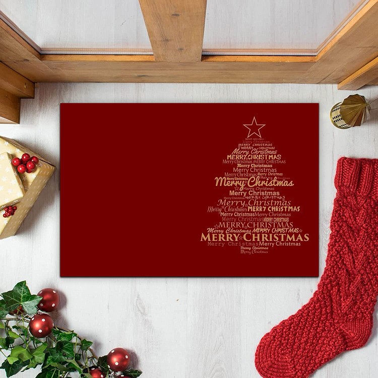 Cross-border Amazon Christmas doormat, entrance floor mat, entrance carpet, flannel absorbent floor mat, kitchen anti-slip mat Specification image