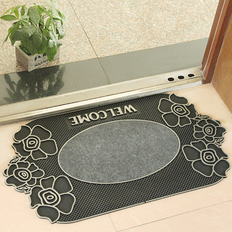 Factory direct sales, wholesale in stock, anti-slip and anti-dirt rose pattern rubber floor MATS for the entrance hall and foyer Application Scenario