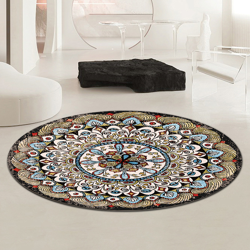 Round carpet, Persian ethnic style hanging basket mat, round yurt, fully covered carpet, outdoor floor mat Specification image