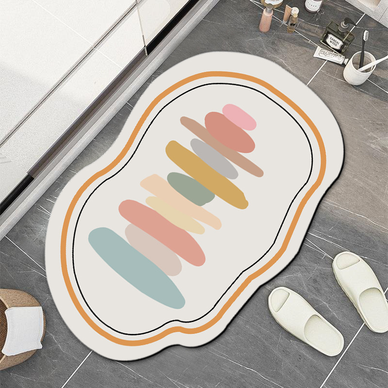 Wholesale of Japanese Morandi diatom mud absorbent soft floor MATS for bathroom and bathroom door anti-slip absorbent MATS