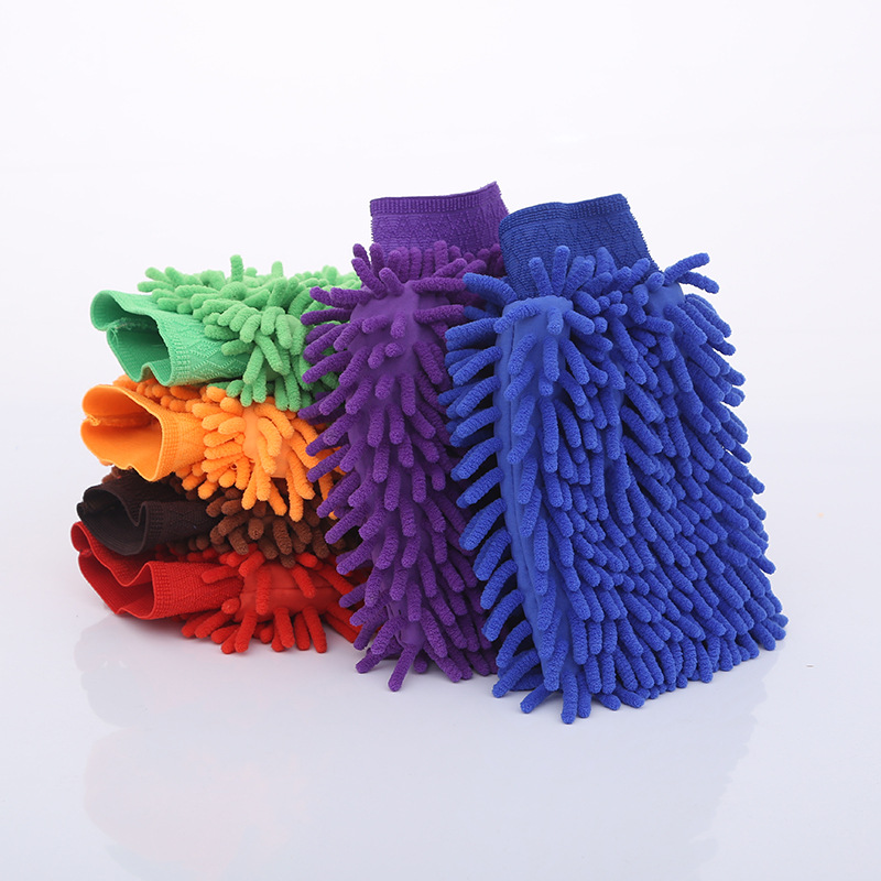 Chenille polyp gloves car wash double-sided rag with fleece thickened car wash gloves Cleaning tools car wipe gloves car wash towel decontamination car wash gloves
