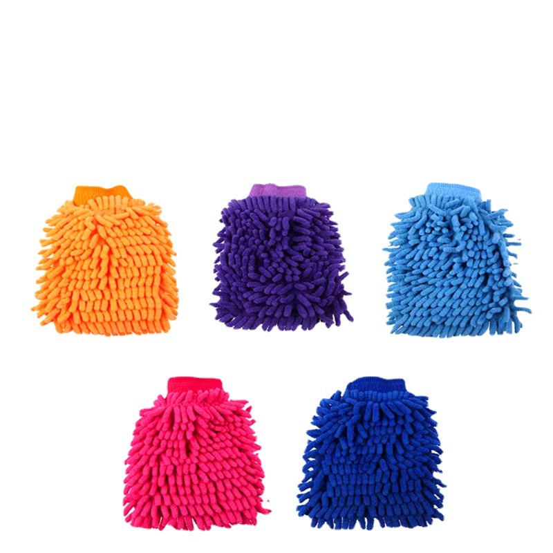 【LOVELY HOME】【 Chi Jia 】 Double-sided Coral wool Caterpillar Car Wash Tools Car Wash Cleaning Cloth Bear Paw Gloves Household Cleaning Gloves Kitchen Degreasing and Cleaning gloves Item Picture