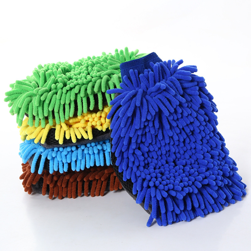 [LOVELY HOME] [hold ga] engrosado chenille guante de lavado de coches coral fleece guante espumoso largo fleece un lado guantes de limpieza de coches de dos caras Item Picture
