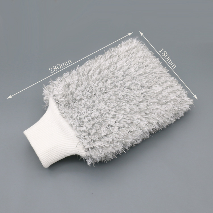 【LOVELY HOME】【 Chi Jia 】 Double-sided car thickened plush car cleaning gloves superfine fiber absorbent cleaning coral velvet large car washing gloves details Picture
