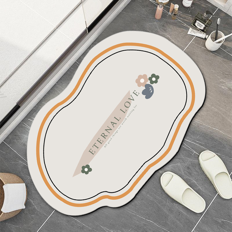 Wholesale of Japanese Morandi diatom mud absorbent soft floor MATS for bathroom and bathroom door anti-slip absorbent MATS details Picture