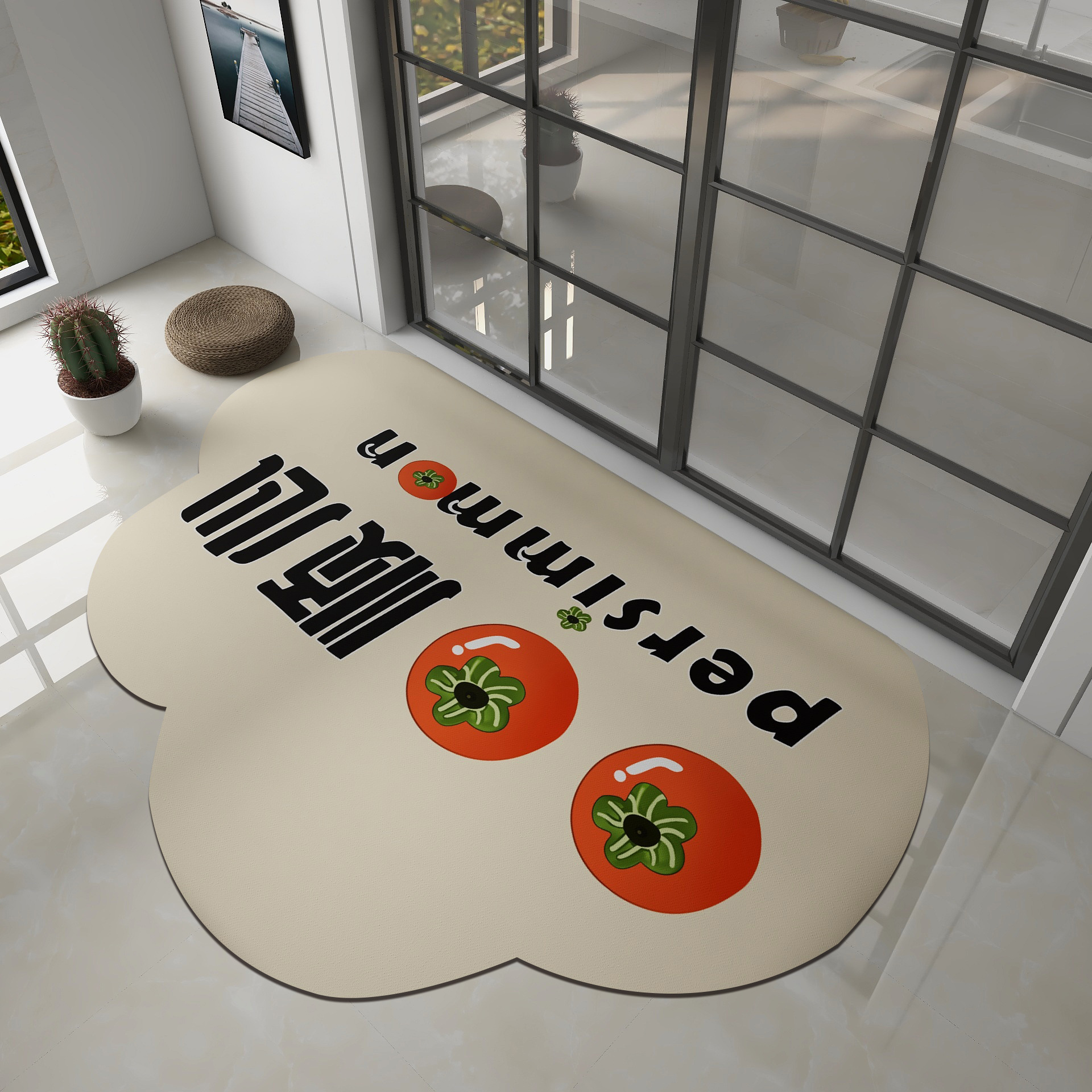 Wholesale imitation cashmere floor MATS, cartoon-shaped entrance door MATS, bathroom and bathroom water-absorbing and anti-slip plush carpets for foreign trade