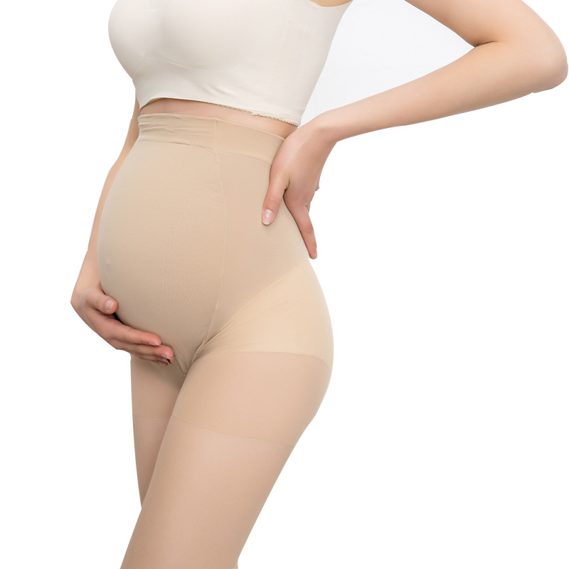 Summer maternity stockings, ultra-thin, leg-slimming wonder, cored silk pantyhose, belly support, base socks, large-sized outerwear for pregnant women Item Picture