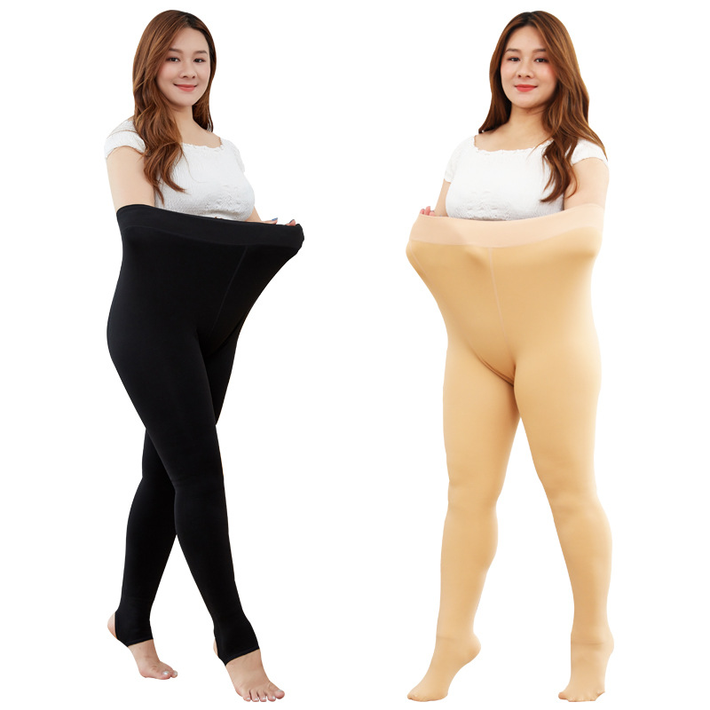 Women's thick flesh-colored pantyhose, nylon one-piece, 200-pound high-waisted thermal pants for autumn and winter Item Picture