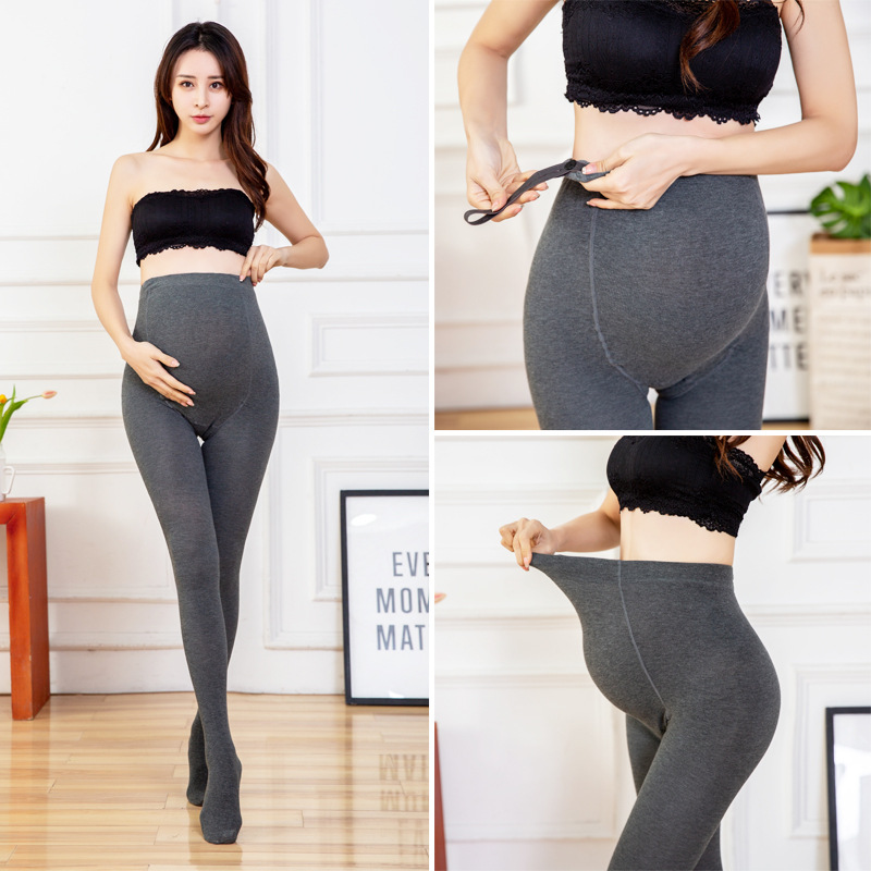 2022 New style pregnant women's pantyhose Spring and Autumn thin vertical striped belt-supporting leggings Women's outerwear Korean-style slimming adjustable socks