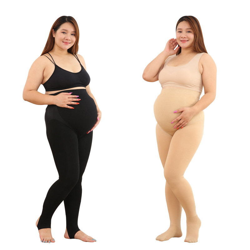 2022 New faux skin-penetrating pregnant women's leggings, double-layer anti-hook silk pregnant women's wear, belly support and slimming, thickened pantyhose Item Picture