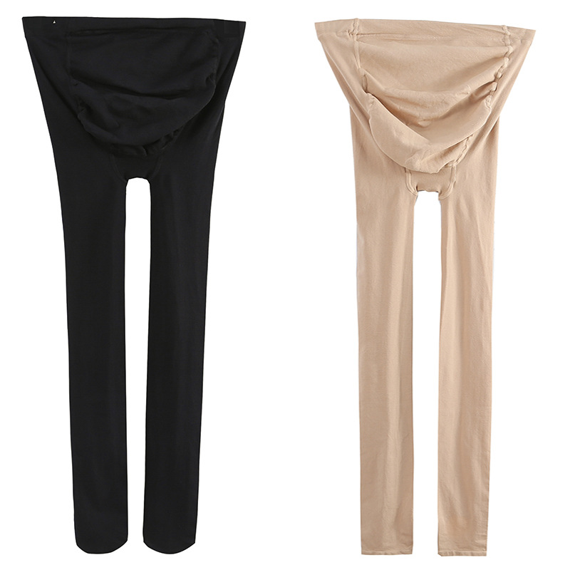 The new autumn and winter nylon dragon claw wool pregnant women's leggings are paired with thin fleece one-piece flesh-colored pantyhose that can be adjusted during pregnancy Item Picture