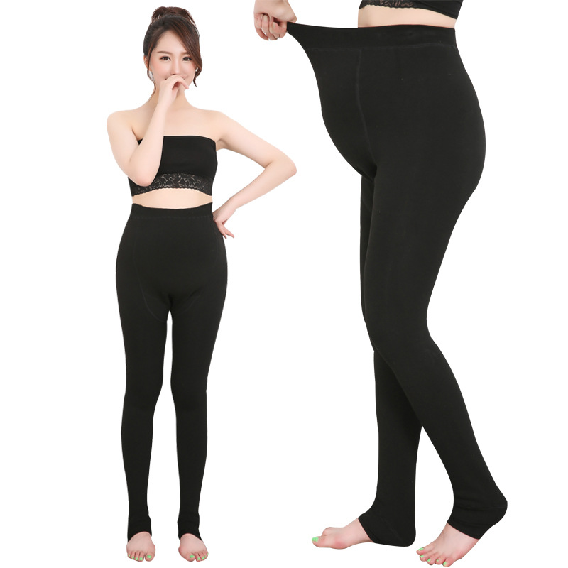 530g maternity pants for autumn and winter, with added fleece and thickened seven-color cotton pantyhose, adjustable belly support, and for outerwear as a warm base for women Item Picture