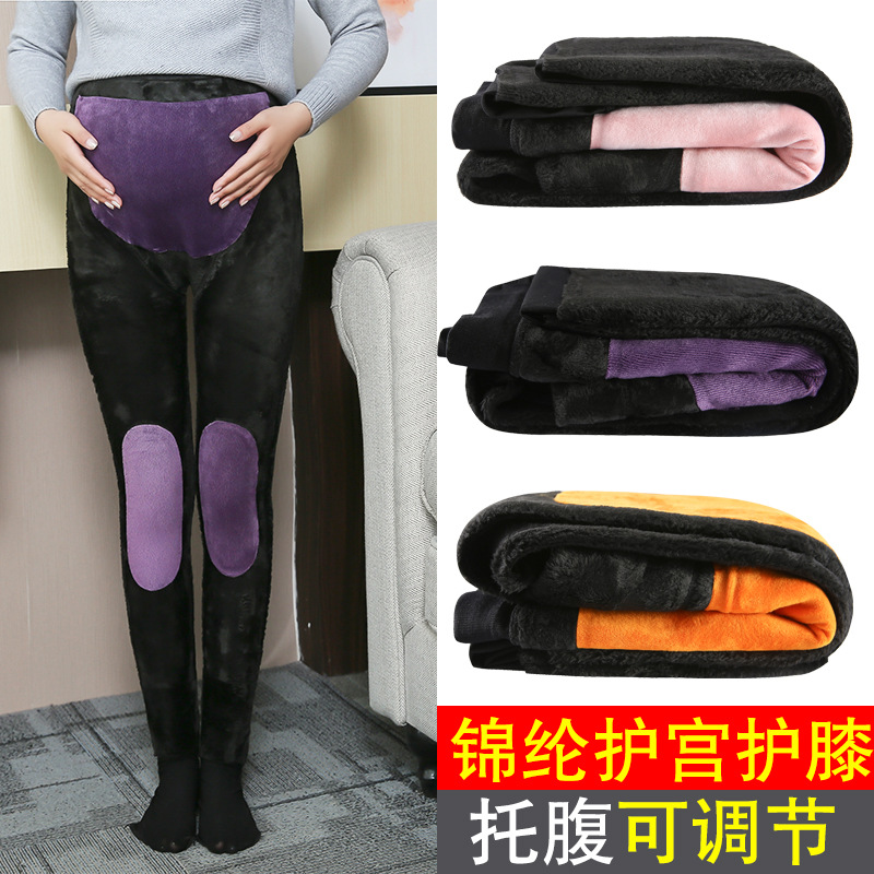 2022 New style nylon uterus and knee pads, pregnant women's leggings, warm belly support, large-sized pantyhose, women's outerwear, one-piece cotton pants Application Scenario