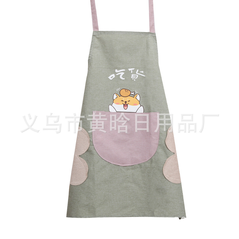 【LOVELY HOME】【 Chi Jia 】 Korean style neck-hanging fashion Country style Korean Style Printed Home sleeveless apron Cartoon Apron Cationic apron Application Scenario