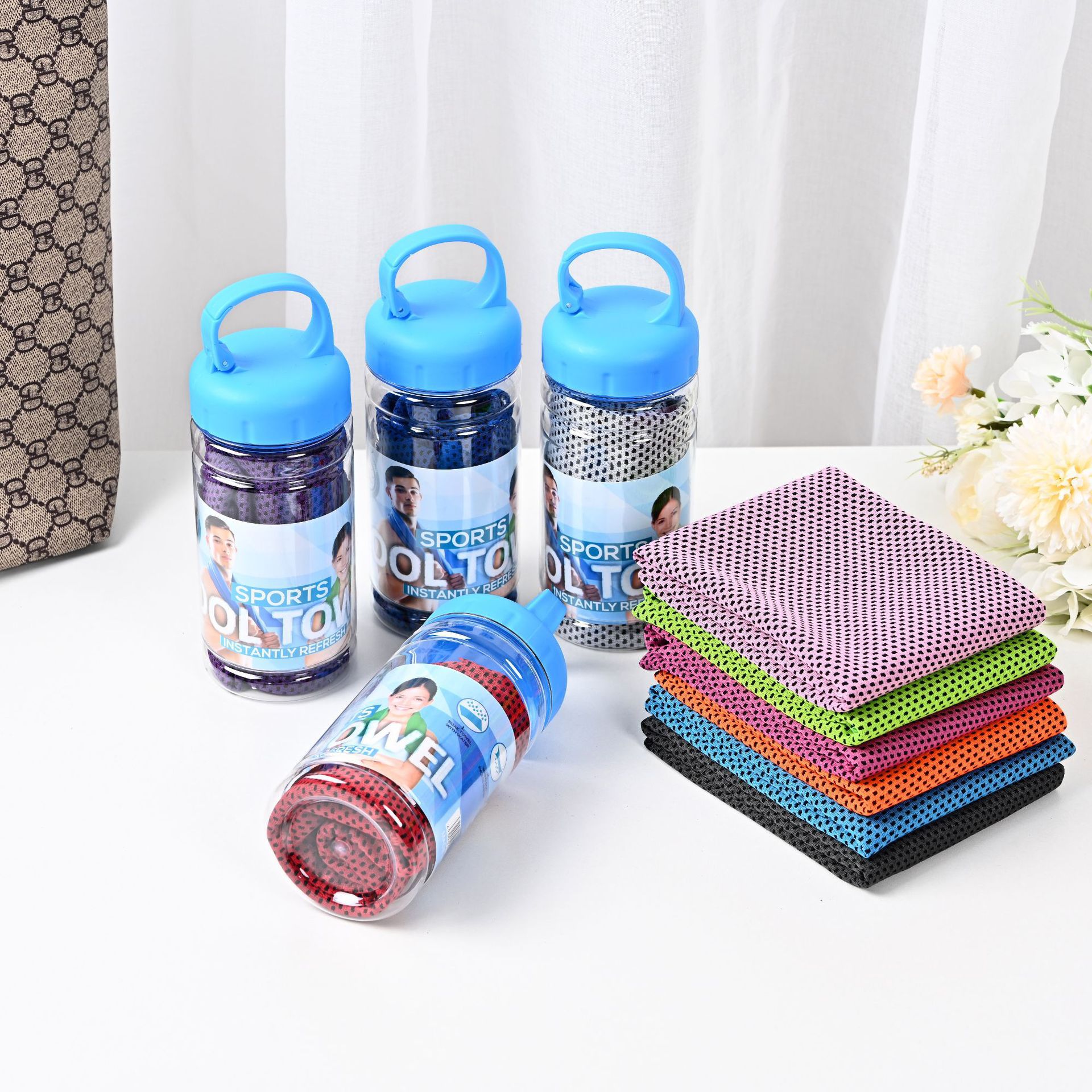 2022 summer fitness cooling cool towel outdoor running cold exercise towel quick drying towel printed logo