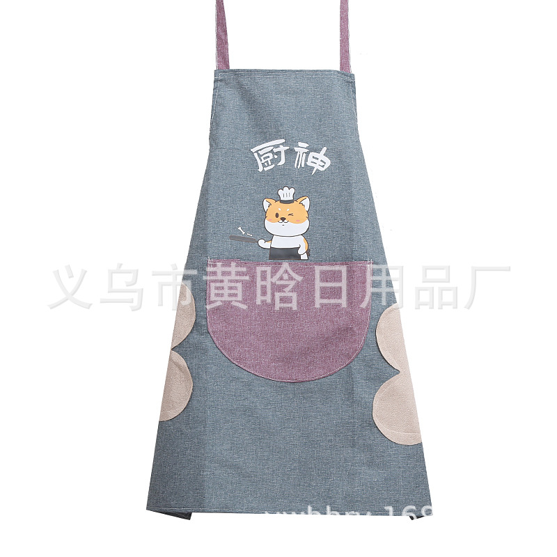 【LOVELY HOME】【 Chi Jia 】 Korean style neck-hanging fashion Country style Korean Style Printed Home sleeveless apron Cartoon Apron Cationic apron details Picture