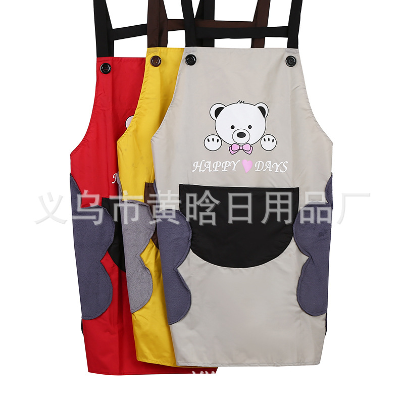 Yiwu good goods add sleeveless straps waterproof apron cartoon towel to help apron do housework easily thumbnail