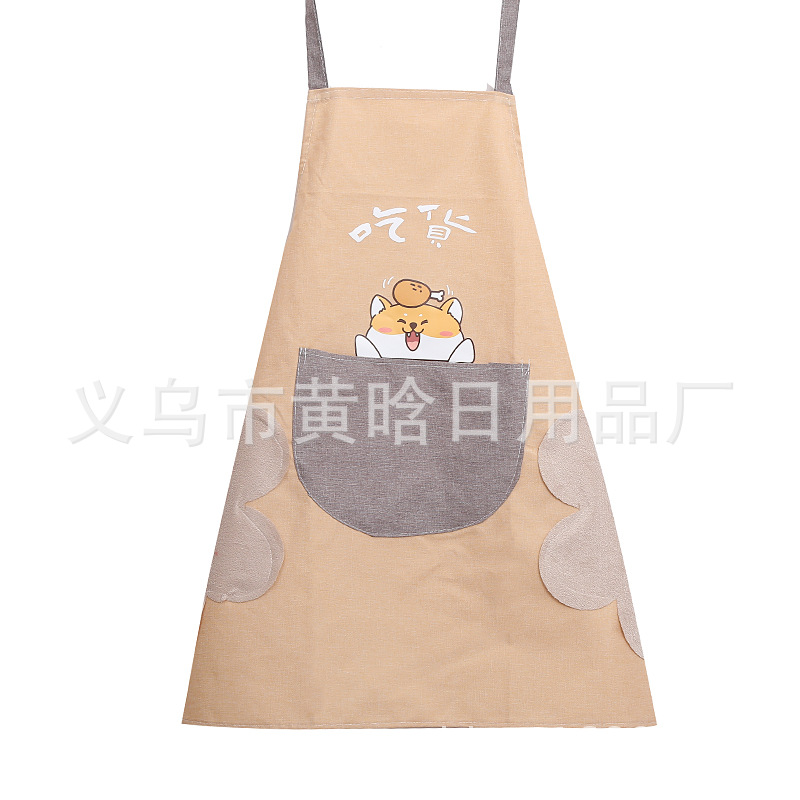 【LOVELY HOME】【 Chi Jia 】 Korean style neck-hanging fashion Country style Korean Style Printed Home sleeveless apron Cartoon Apron Cationic apron Item Picture