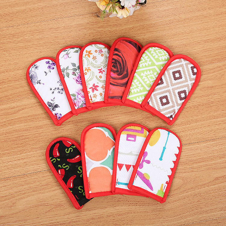 Cloth handle cover pan gloves, thickened heat proof heat resistant gloves, household microwave oven gloves, pan handle cover