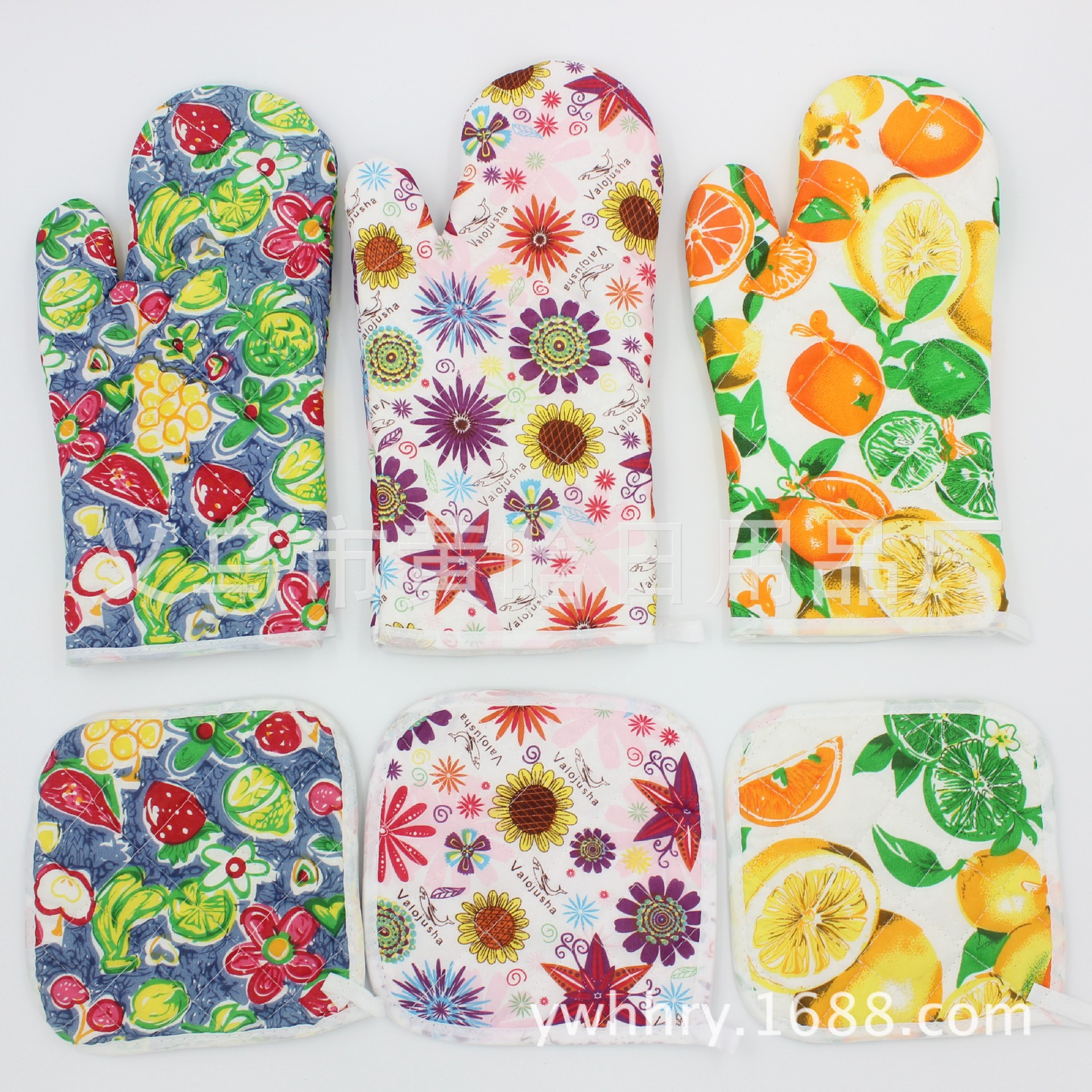 【LOVELY HOME】【持嘉】加长微波炉手套二件套 厨用加厚隔热防烫手套套装 电器赠品手套