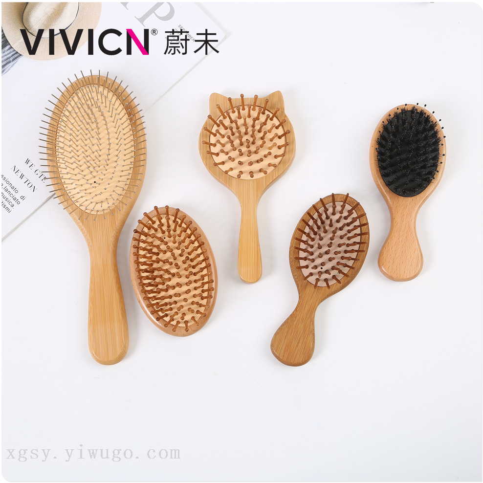 【 Weiwei 】 Small comb, bamboo comb, air cushion comb, cartoon cute massage airbag comb, portable and portable bamboo comb