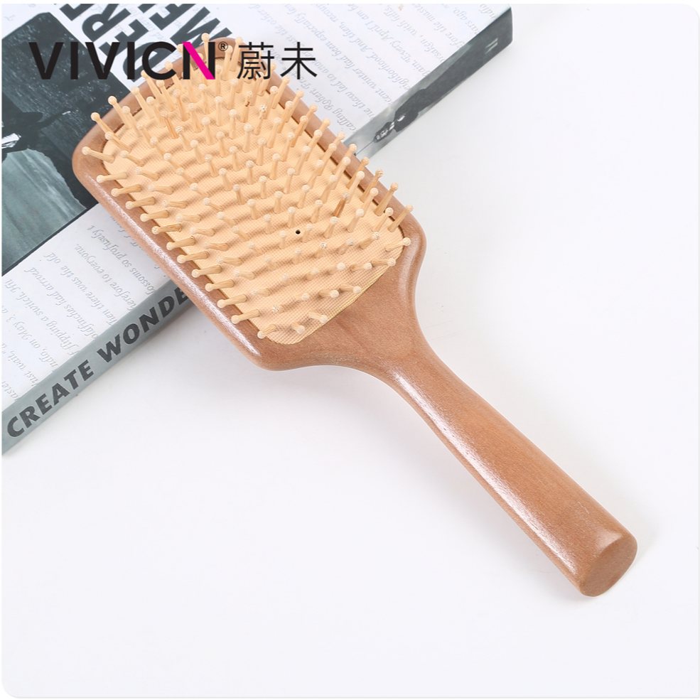 【 Weiwei 】 Air cushion comb, wooden comb, airbag massage comb, leather comb, anti-static long hair curling wooden comb for women details Picture