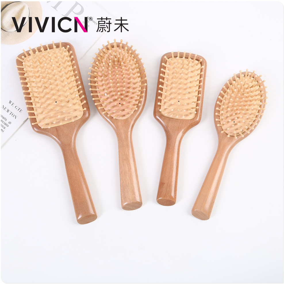 【 Weiwei 】 Air cushion comb, wooden comb, airbag massage comb, leather comb, anti-static long hair curling wooden comb for women