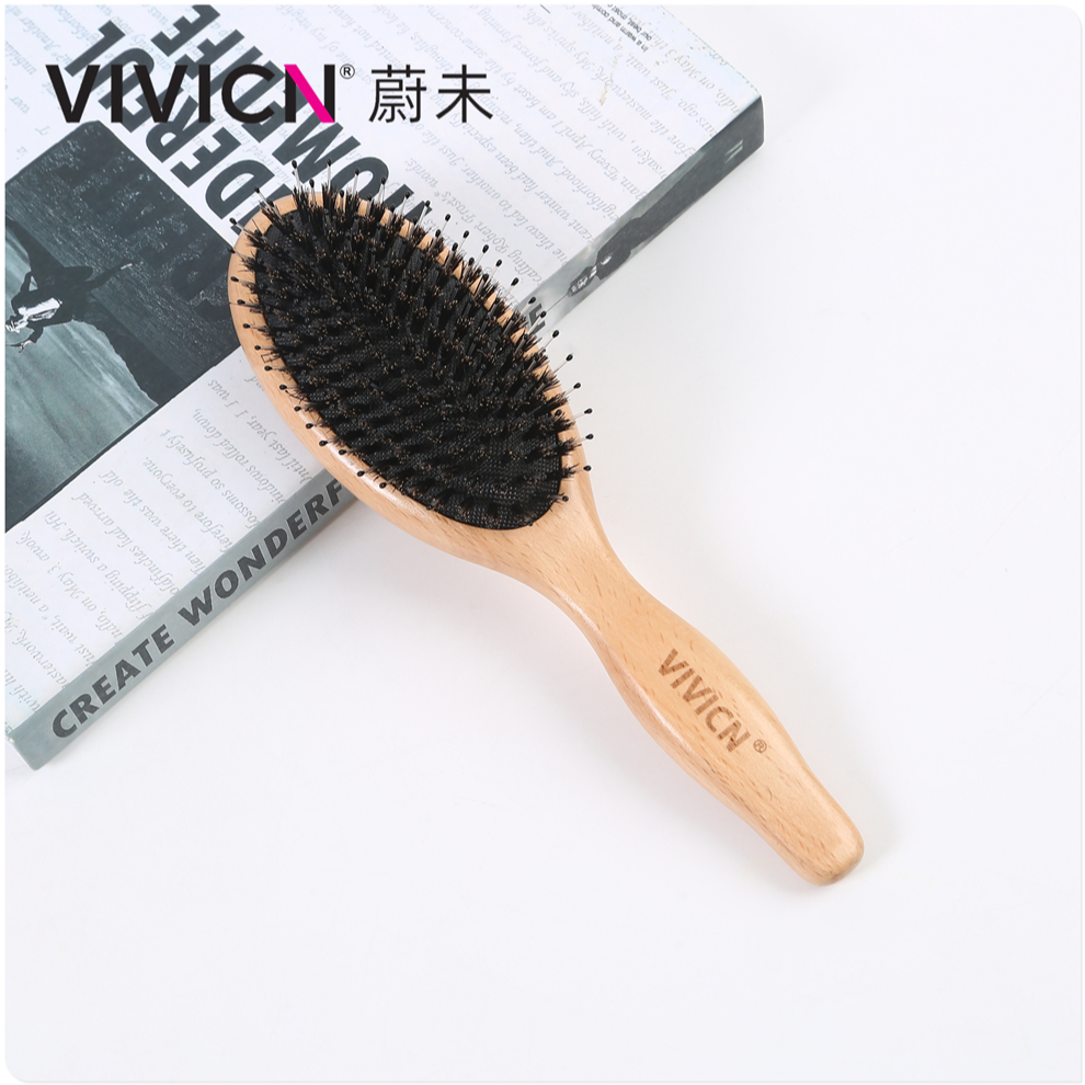 【 Weiwei 】 Pig bristle air cushion comb for women, long hair wooden air cushion scalp massage comb for men and women details Picture