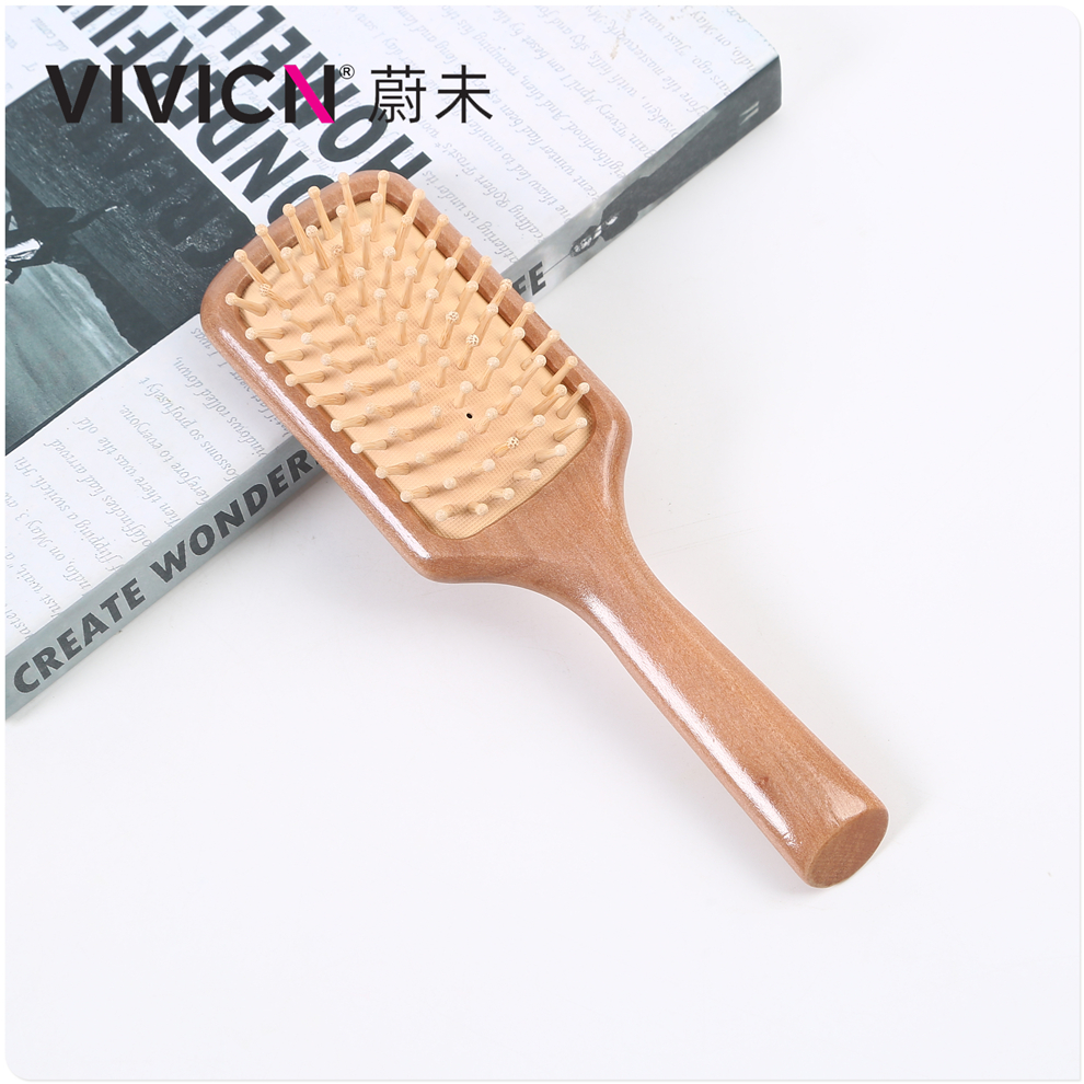 【 Weiwei 】 Air cushion comb, wooden comb, airbag massage comb, leather comb, anti-static long hair curling wooden comb for women Specification image