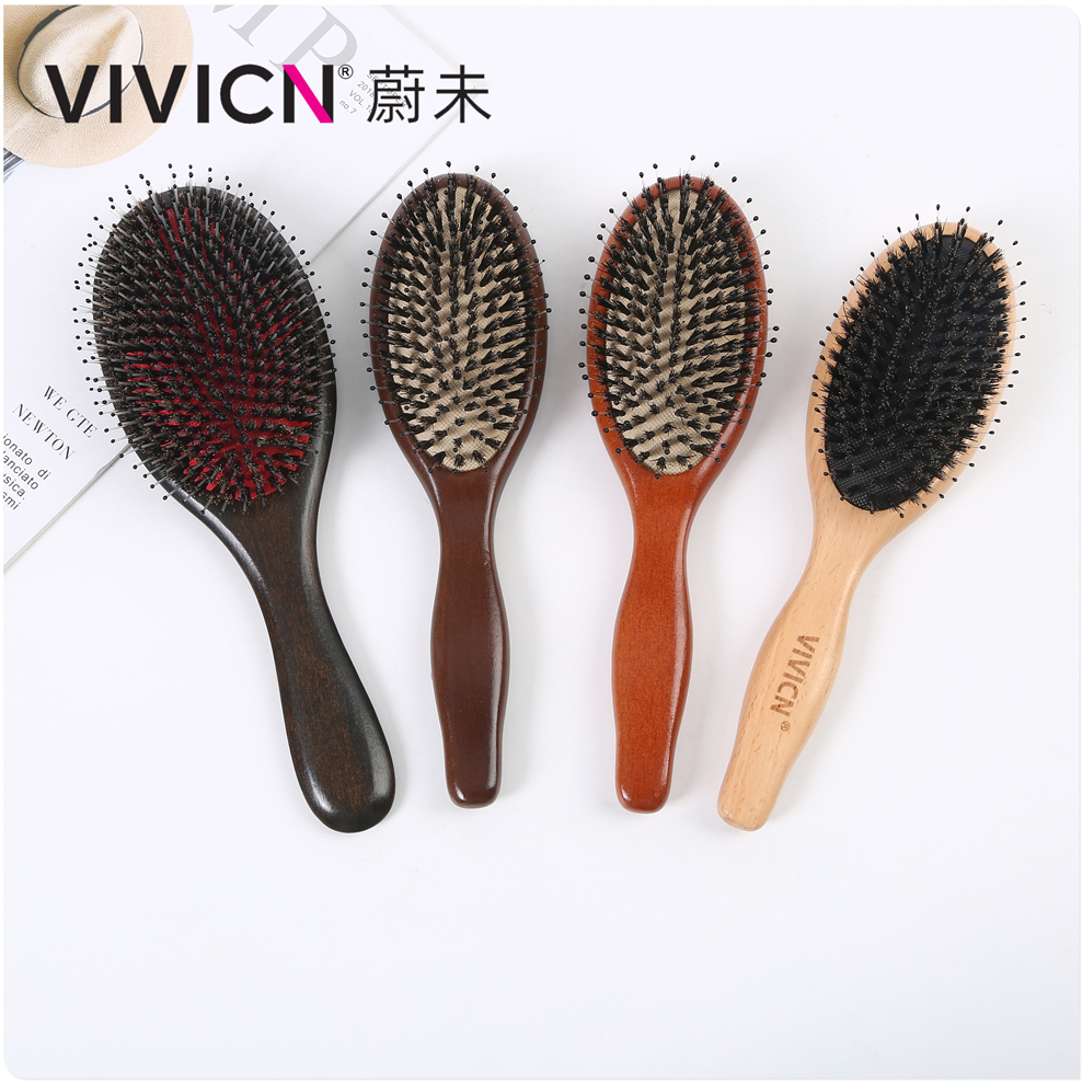 【 Weiwei 】 Pig bristle air cushion comb for women, long hair wooden air cushion scalp massage comb for men and women