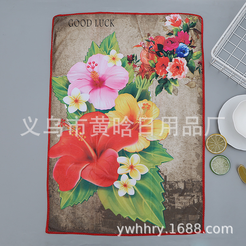 【LOVELY HOME】【持嘉】印花超细纤维毛巾 厨用抹布 清洁巾 茶巾白底实物图