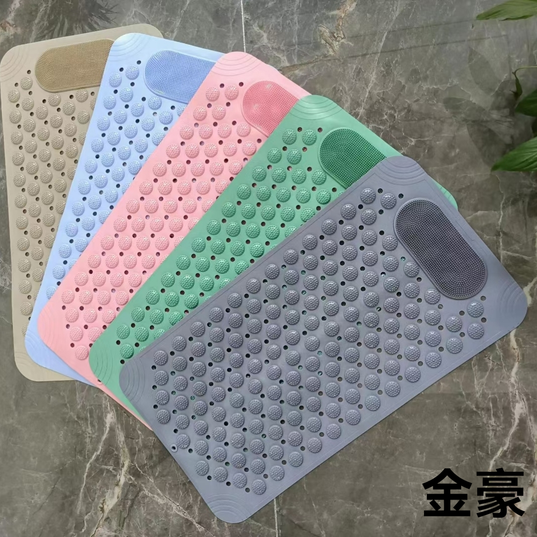 方形浴室垫防滑垫环保家用淋浴房洗澡防摔吸盘地垫卫浴按摩脚垫子